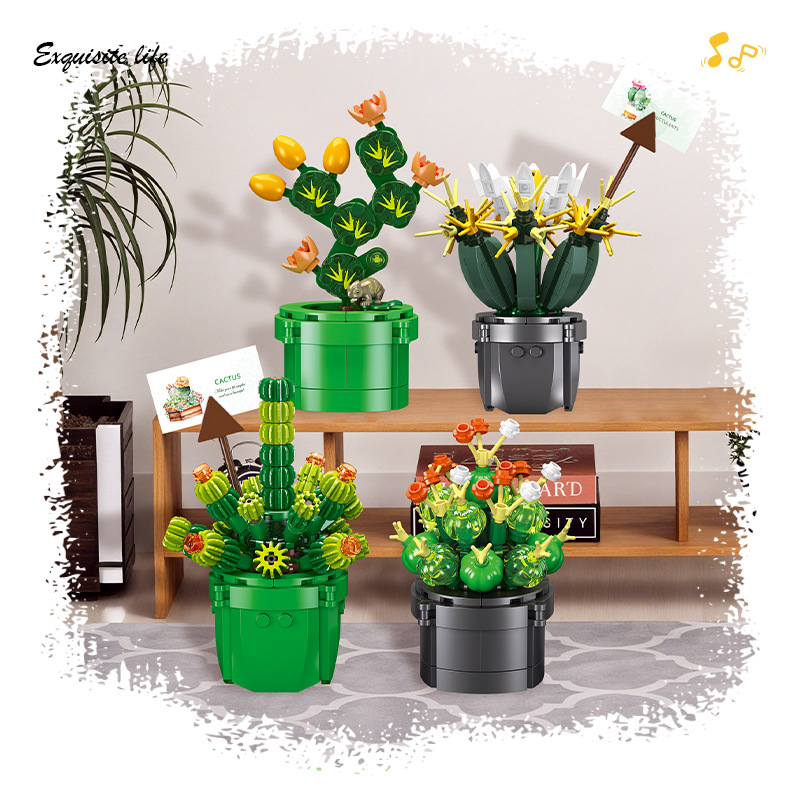 JIE-STAR JJ9175 نبات الصبار ال - مراجعة Cactus Mix Pot وسعره