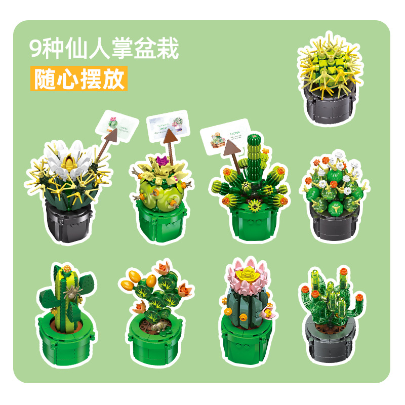 JIE-STAR JJ9175 نبات الصبار ال - مراجعة Cactus Mix Pot وسعره